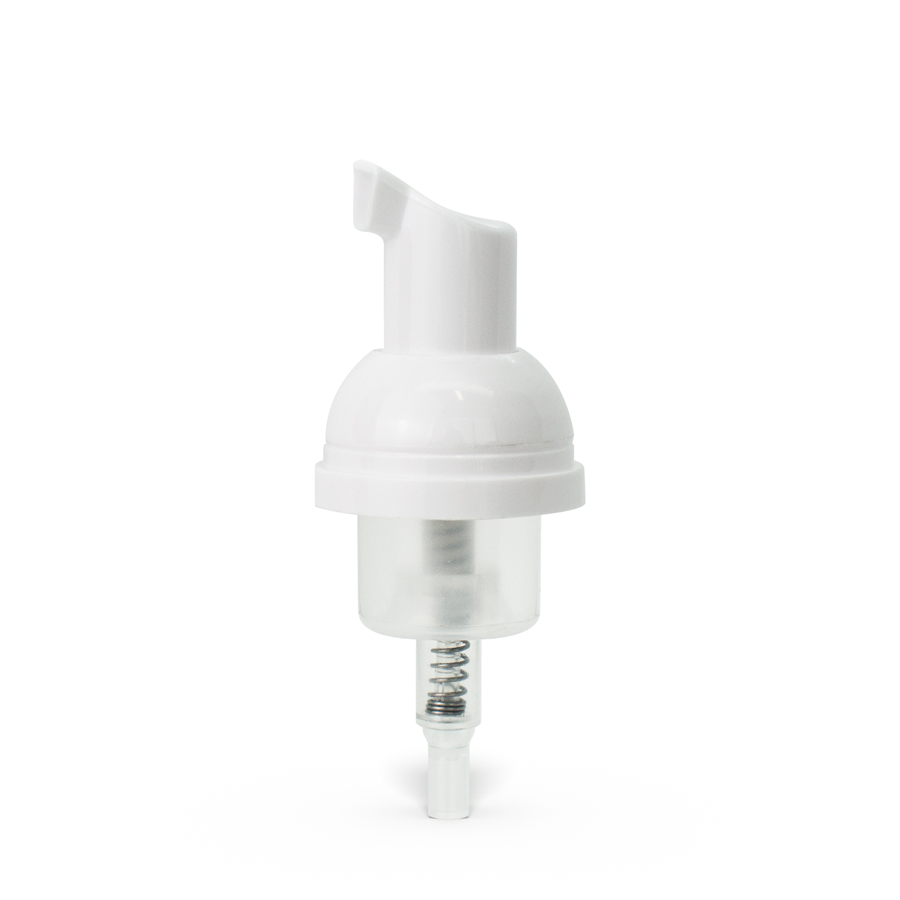 30-400 White Smooth Skirt Foamer Pump with Clear Dome Plastic Cap and 26/55mm Dip Tube Questions & Answers