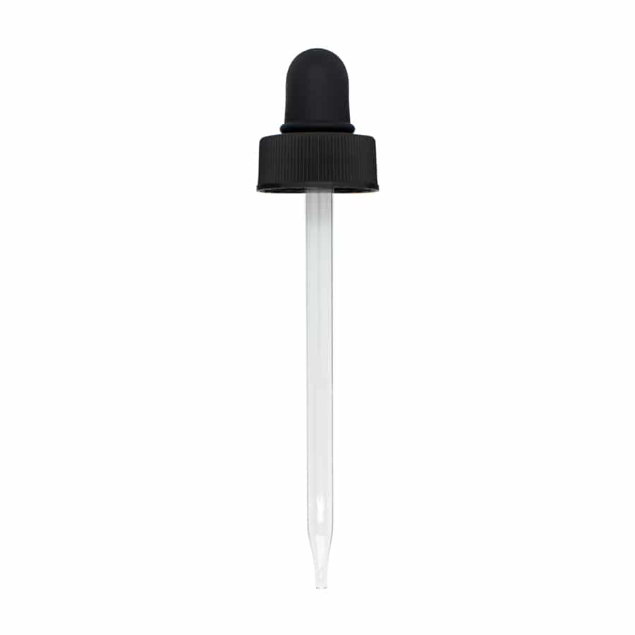 24-400 Black PP Plastic Ribbed Skirt Dropper with 110 mm Straight Glass Pipette Questions & Answers