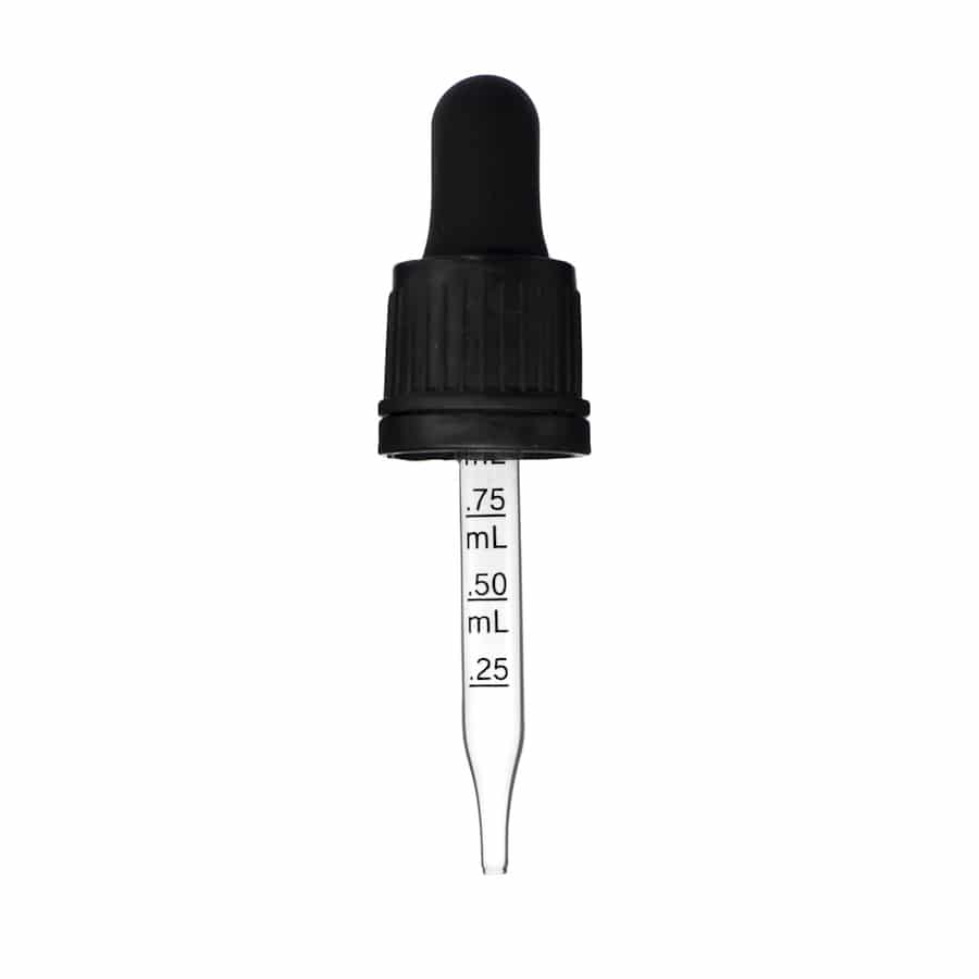 18-400 Black Graduated Glass Dropper with Tamper Evident Seal (65mm) Questions & Answers