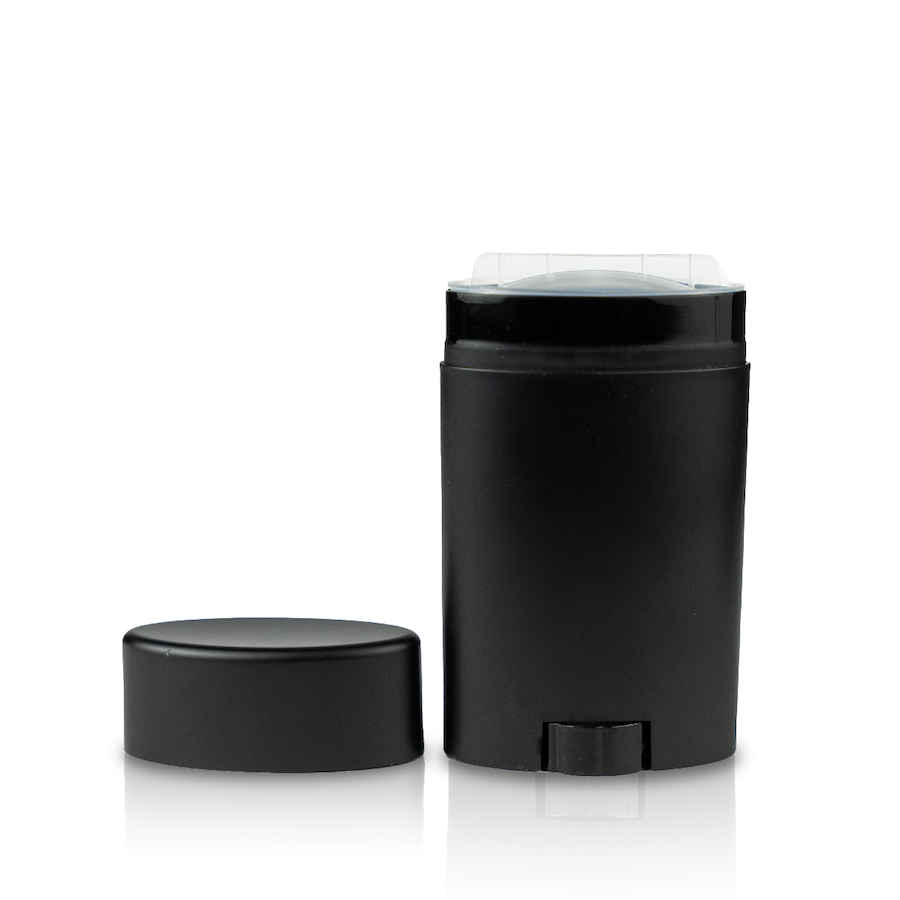 75g Oval Matte Black PP Plastic Deodorant Stick with Matte Black Flat Top Cap Questions & Answers